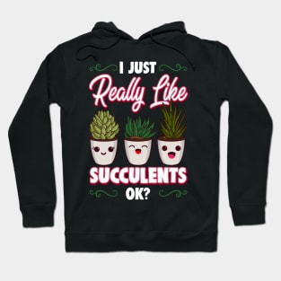 I Just Really Like Succulents, OK? Cute Plant Pun Hoodie